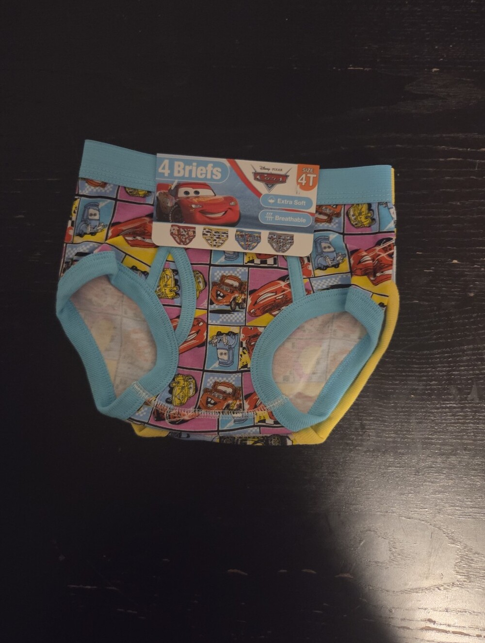 Disney Pixar Boys 4-Pack Brief Underwear Multicolor Cars Lightning McQueen 4T